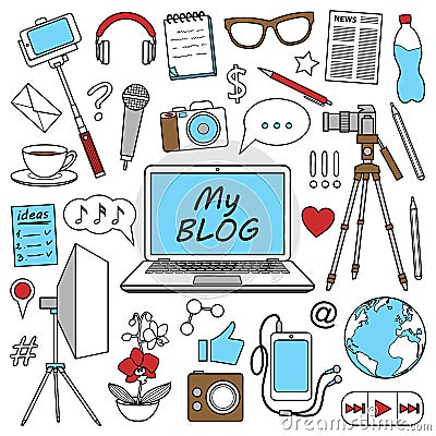 My Blog Set Vector Illustration