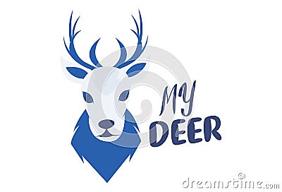Vector Cartoon Illustration Of Deer Face Cartoon Illustration