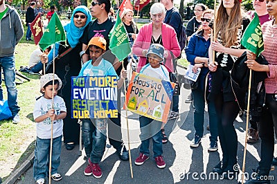 My family has been displaced from London by Newham Council Editorial Stock Photo