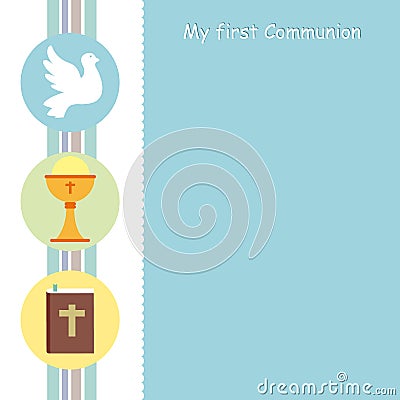 My first communion card Vector Illustration