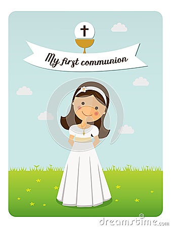 My first communion reminder Vector Illustration