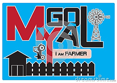 My goal is farmer Vector Illustration