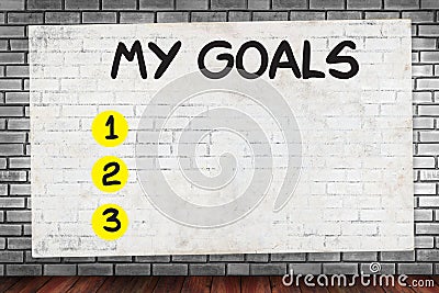 MY GOALS Handwriting of My Goals Stock Photo