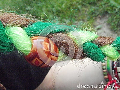 My green dread hair Stock Photo
