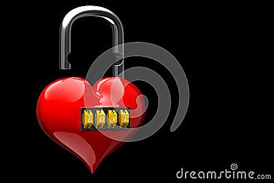 My heart loosen the lock code. Stock Photo