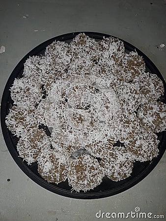 My home made coconut pichi-pichi Stock Photo