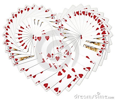 Heart Playing Cards Cartoon Illustration