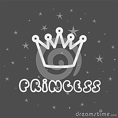 My little princess calligraphic inscription for invitation, greeting cards or congratulation. Hand drawn elements for Vector Illustration