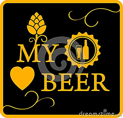 My love beer icon Stock Photo