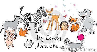 My lovely animals Vector Illustration