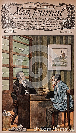Hachette Publisher 1896 Stock Photo