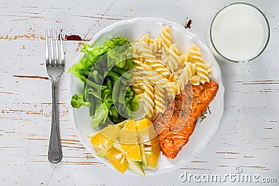 My plate portion control guide Stock Photo