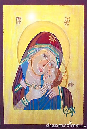 The Virgin with the child Jesus Christ. Editorial Stock Photo
