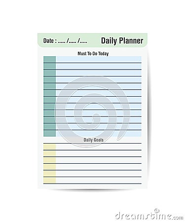 Daily My Routines planner template minimalist planners Clear and simple printable to do list Vector Illustration