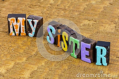 My sister happy girl family lifestyle childhood friendship Stock Photo