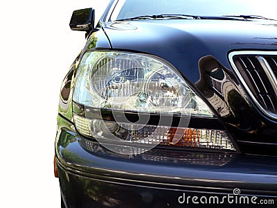 My vehicle headlight isolated by clipping path Stock Photo
