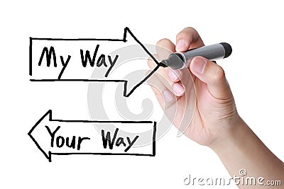 My Way Your Way Stock Photo