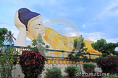 Mya Tha Lyaung Reclining Buddha, Bago, Myanmar Stock Photo