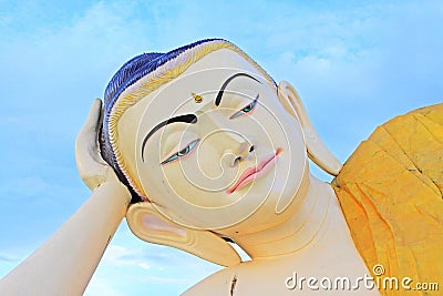 Mya Tha Lyaung Reclining Buddha, Bago, Myanmar Stock Photo