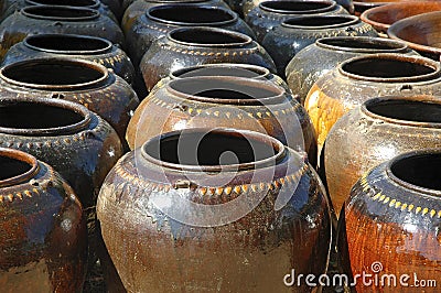 Myanmar, Bagan: Pottery of Myanmar Stock Photo