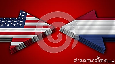 Myanmar Burma vs United States of America Arrow Flags Stock Photo