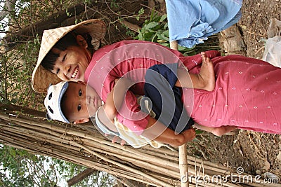 Myanmar child Editorial Stock Photo