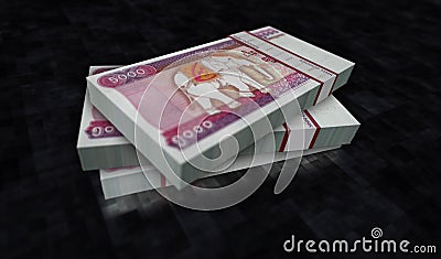 Myanmar Kyat money banknotes pack 3d illustration Cartoon Illustration