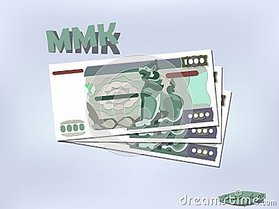 Myanmar money paper design Vector Illustration