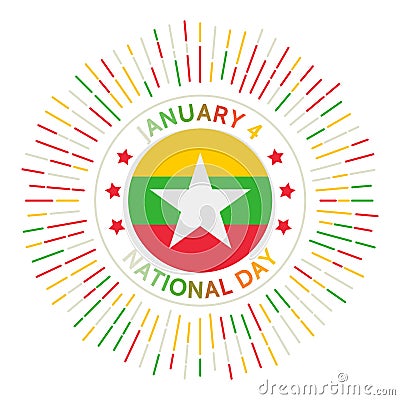 Myanmar national day badge. Vector Illustration