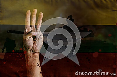 Myanmar Protests concept Stock Photo