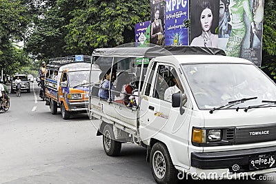 Myanmar street Editorial Stock Photo