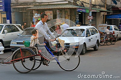 Myanmar street view in Yangon Editorial Stock Photo