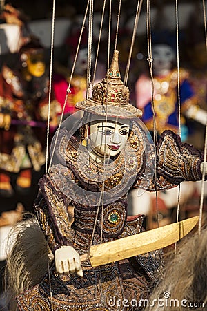 Myanmar - tradicional puppets Editorial Stock Photo