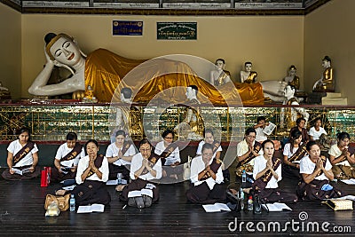 Myanmar - Yangon - THE GREAT SHWEDAGON PAGODA Editorial Stock Photo