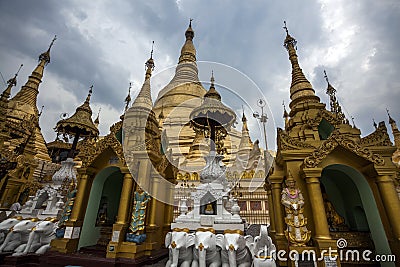 Myanmar - Yangon - THE GREAT SHWEDAGON PAGODA Editorial Stock Photo