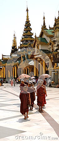 Myanmar young monks Editorial Stock Photo