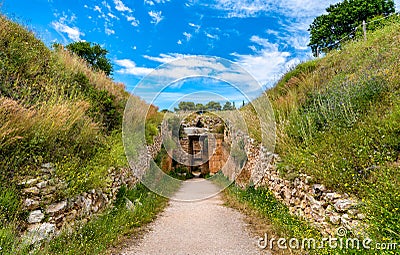 The Mycenae archaeological site in Greece Stock Photo