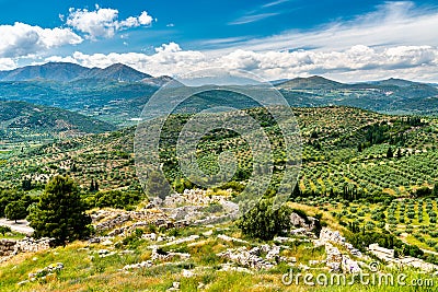 The Mycenae archaeological site in Greece Stock Photo