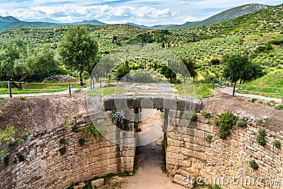 The Mycenae archaeological site in Greece Stock Photo