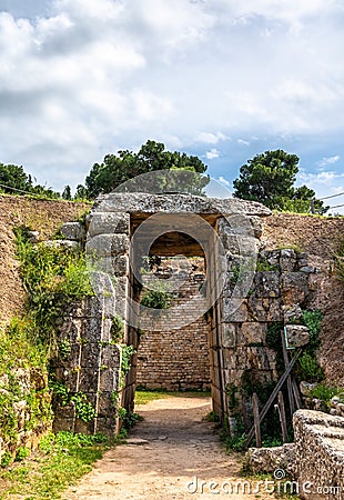 The Mycenae archaeological site in Greece Stock Photo