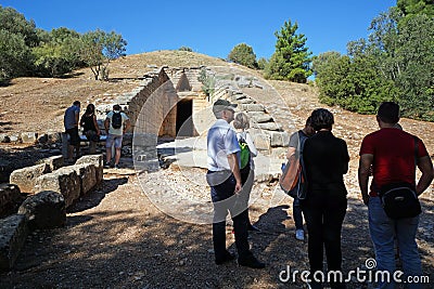 the tomb called the treasure of Atreus in Mycenae Editorial Stock Photo