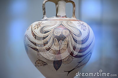 Mycenaean art pottery octopus figure decoration Stock Photo