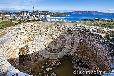 Mycenaean tholos tomb at Thorikos, Attica, Greece Stock Photo