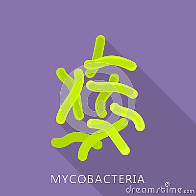 Mycobacteria icon, flat style Vector Illustration