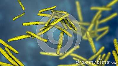 Mycobacterium leprae bacteria Cartoon Illustration