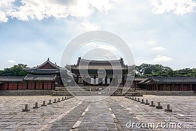 Myeongjeongjeon Hall And Myeongjeongmun Gate Stock Photo