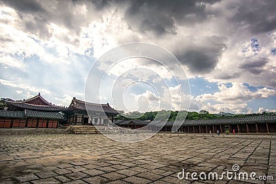 Myeongjeongjeon Hall And Myeongjeongmun Gate Editorial Stock Photo