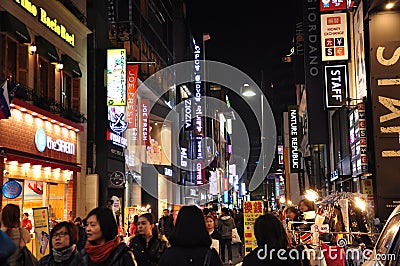Myeyongdong Street, Seoul South Korea Editorial Stock Photo