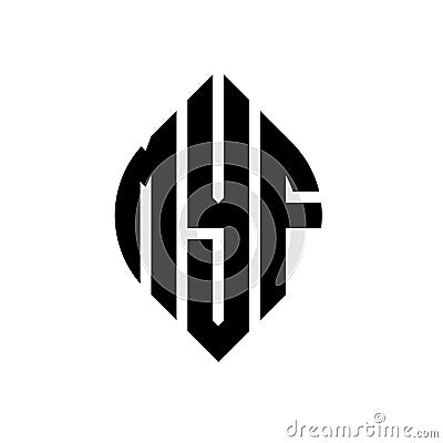 MYF circle letter logo design with circle and ellipse shape. MYF ellipse letters with typographic style. The three initials form a Vector Illustration