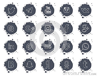 MYKOLAIV, UKRAINE - APRIL 4, 2020: Collection of social media apps icons Editorial Stock Photo